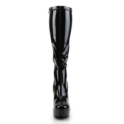5" Stack Heel, 1 1/2" PF Knee Boot (Pleaser ELE2000Z/B)