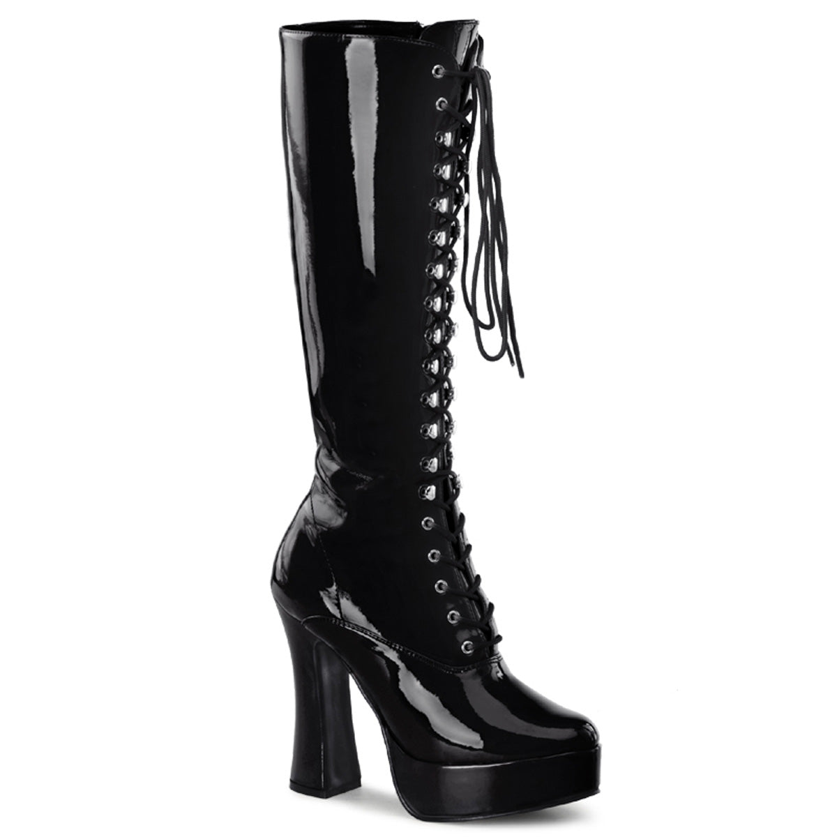 5" Stack Heel, 1 1/2" PF Knee Hi Boots w/ Zipper (Pleaser ELE2020/B)