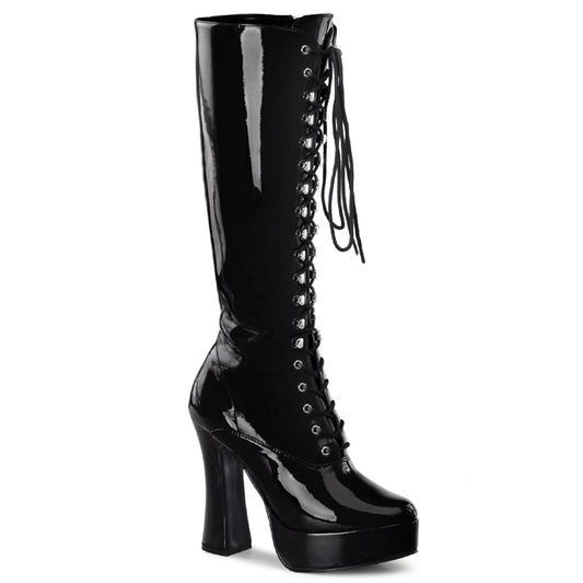 5" Stack Heel, 1 1/2" PF Knee Hi Boots w/ Zipper (Pleaser ELE2020/B)