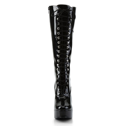 5" Stack Heel, 1 1/2" PF Knee Hi Boots w/ Zipper (Pleaser ELE2020/B)