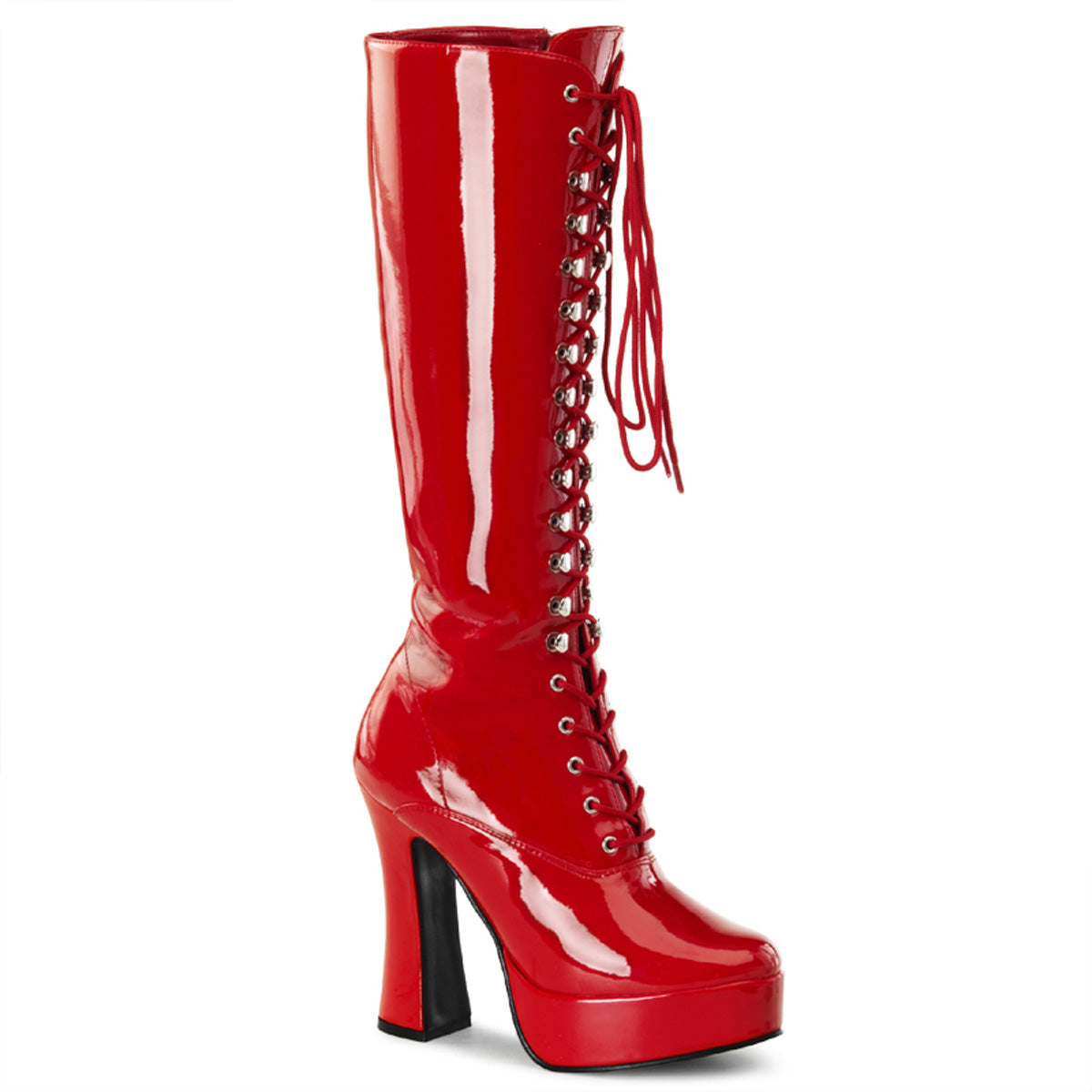 5" Stack Heel, 1 1/2" PF Knee Hi Boots w/ Zipper (Pleaser ELE2020/B)