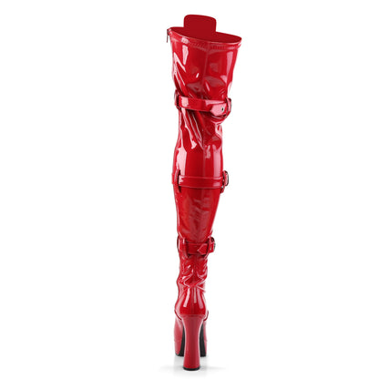 5" Stack Heel, 1 1/2" PF Front Lace-Up Thigh Boot (Pleaser ELE3028/B)