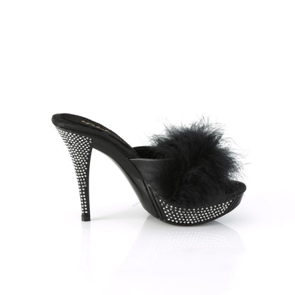 4 1/2" Heel, 1" PF Marabou Fur Slipper (Fabulicious ELEG401F/BPU/M)