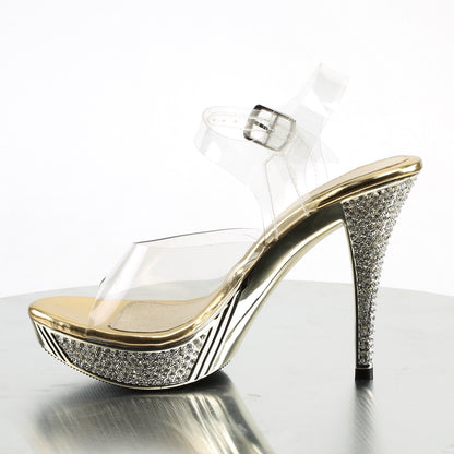 **4 1/2" Heel, 1" PF Ankle Strap Sandal W/ RS (Fabulicious ELEG408/C/GCH)