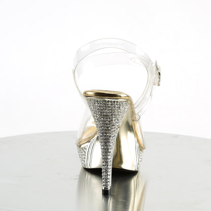 **4 1/2" Heel, 1" PF Ankle Strap Sandal W/ RS (Fabulicious ELEG408/C/GCH)