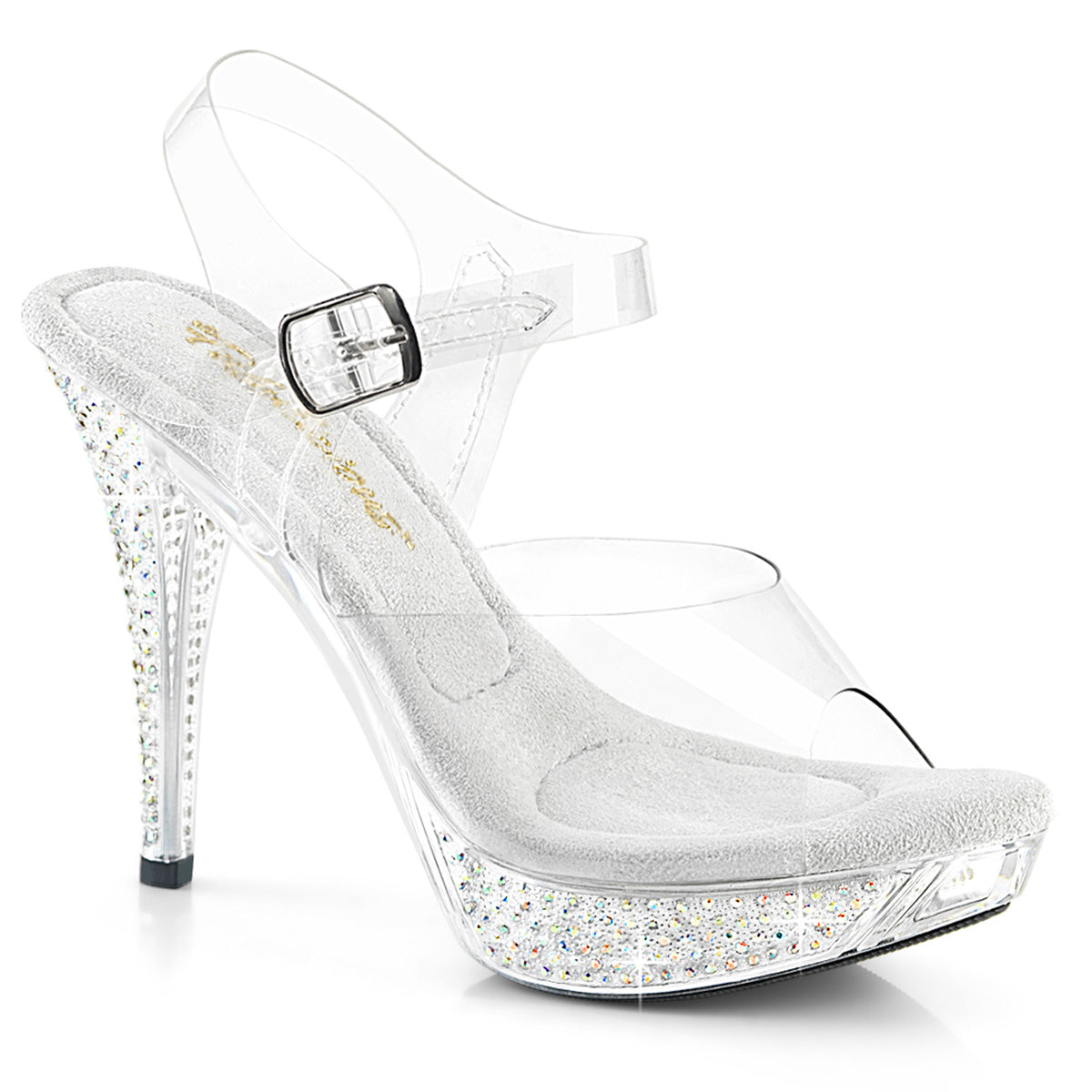 4 1/2" Heel, 1" PF Ankle Strap Sandal w/ABRS (Fabulicious ELEG408ABRS/C/M)