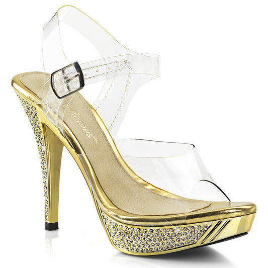 **4 1/2" Heel, 1" PF Ankle Strap Sandal W/ RS (Fabulicious ELEG408/C/GCH)