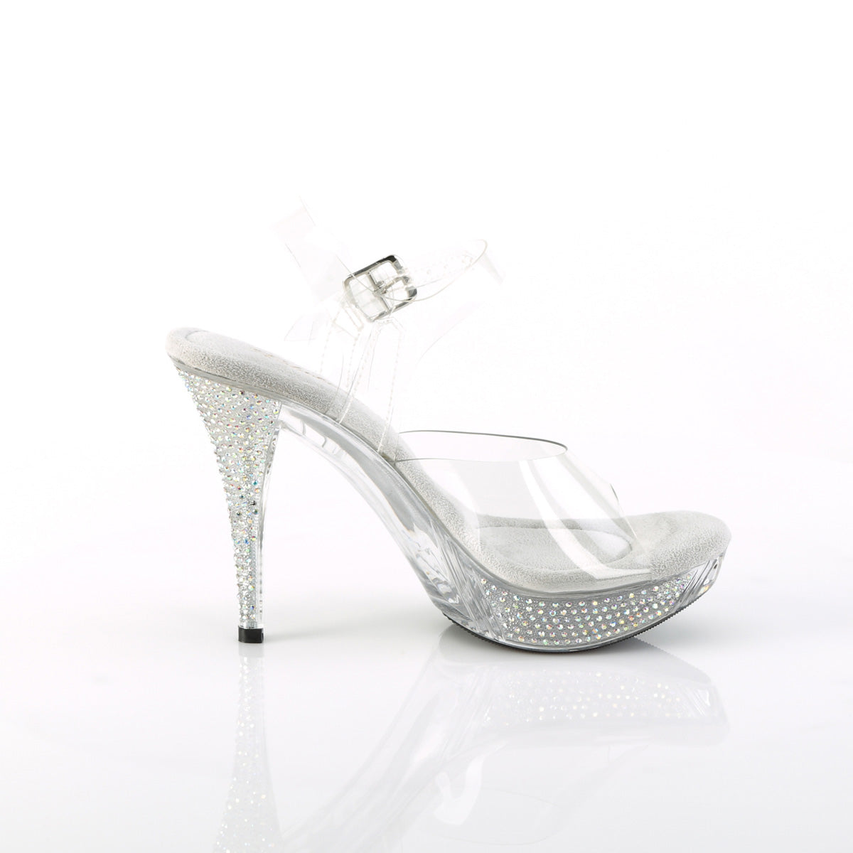 4 1/2" Heel, 1" PF Ankle Strap Sandal w/ABRS (Fabulicious ELEG408ABRS/C/M)