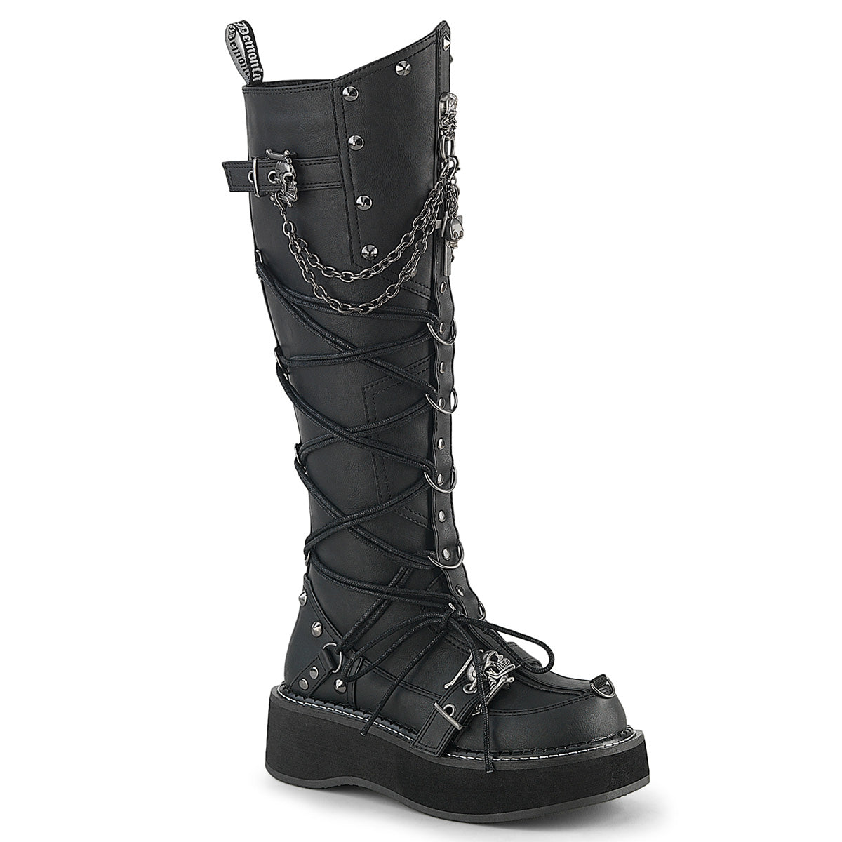 2" Platform Knee High Boot, Inside Zip (Demonia EMI221/BVL)