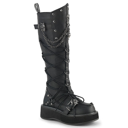 2" Platform Knee High Boot, Inside Zip (Demonia EMI221/BVL)