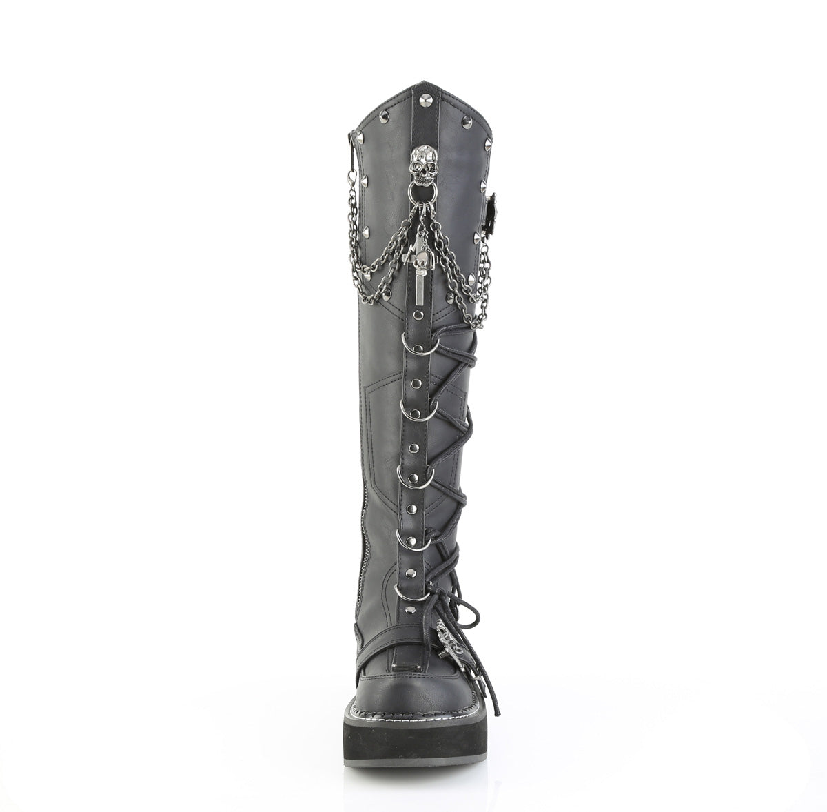 2" Platform Knee High Boot, Inside Zip (Demonia EMI221/BVL)