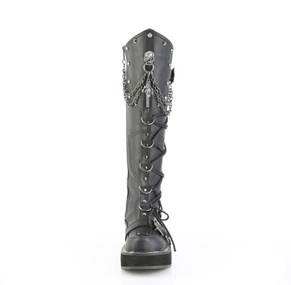 2" Platform Knee High Boot, Inside Zip (Demonia EMI221/BVL)