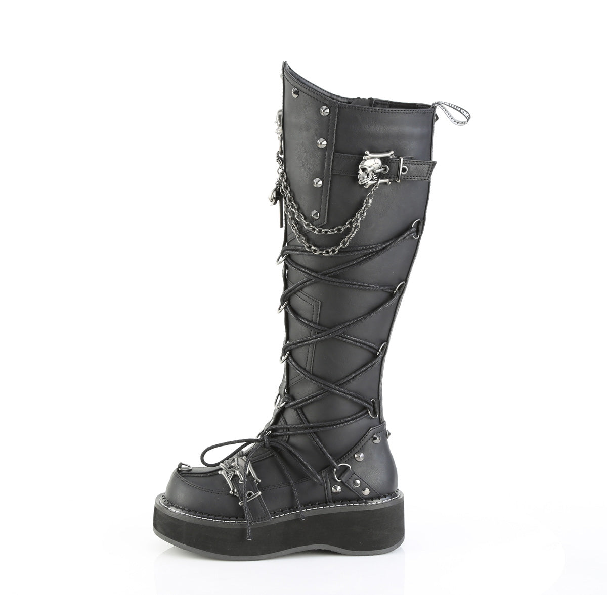 2" Platform Knee High Boot, Inside Zip (Demonia EMI221/BVL)