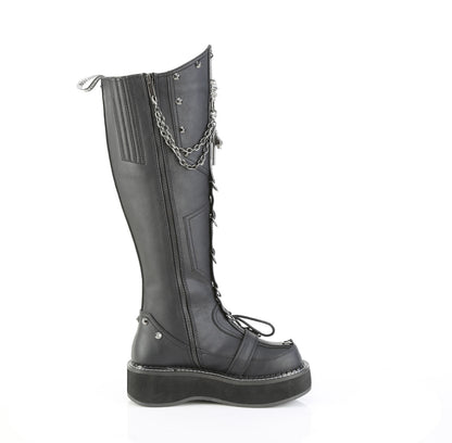 2" Platform Knee High Boot, Inside Zip (Demonia EMI221/BVL)