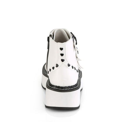 2" PF Lace-Up Front/Buckle Strap Ankle Boot, Side Zip (Demonia EMI315/BVL)