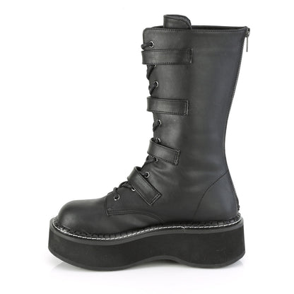 **2" PF Lace_up Mid-Calf Boot w/ 4 Buckle Straps, Back Zip (Demonia EMI322/B-SNBVL)