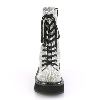 2" PF Calf High Lace-Up Boot W/ Zip Pocket, Metal Side Zip (Demonia EMI362/SVL-RS)