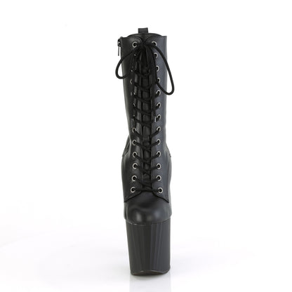 8" Heel, 3 3/4" PF Lace-Up Ankle Boot, Side Zip (Pleaser ENC1040/B/M)