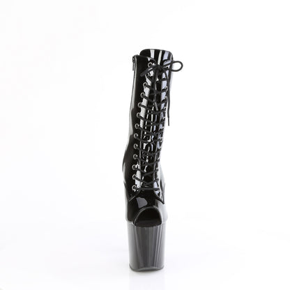*8" Heel, 3 3/4" PF Peep Toe Ankle Boot, Side Zip (Pleaser ENC1041/B/M)