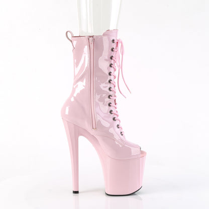 *8" Heel, 3 3/4" PF Peep Toe Ankle Boot, Side Zip (Pleaser ENC1041/B/M)