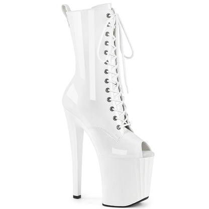 *8" Heel, 3 3/4" PF Peep Toe Ankle Boot, Side Zip (Pleaser ENC1041/B/M)