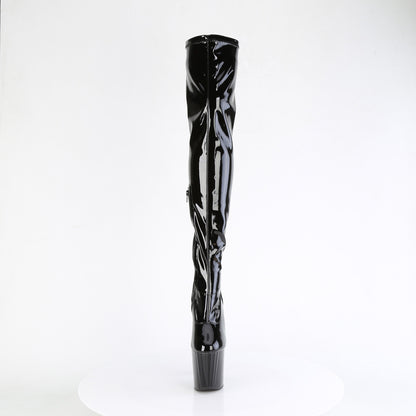 *8" Heel, 3 3/4" PF Stratch Thigh High Boot, Side Zip (Pleaser ENC3000/B/M)