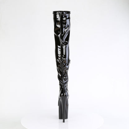 *8" Heel, 3 3/4" PF Stratch Thigh High Boot, Side Zip (Pleaser ENC3000/B/M)