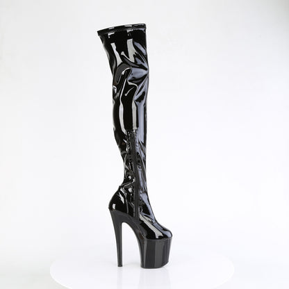 *8" Heel, 3 3/4" PF Stratch Thigh High Boot, Side Zip (Pleaser ENC3000/B/M)