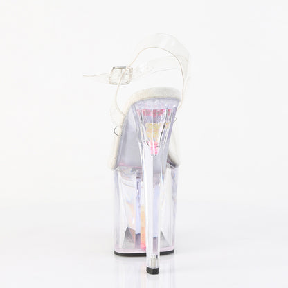 8" Heel, 3 3/4" PF Ankle Strap Sandal (Pleaser ENC708AQUA-01/C/C-BP)