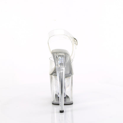 8" Heel, 3 3/4" PF Ankle Strap Sandal (Pleaser ENC708AQUA-02/C/C-S)