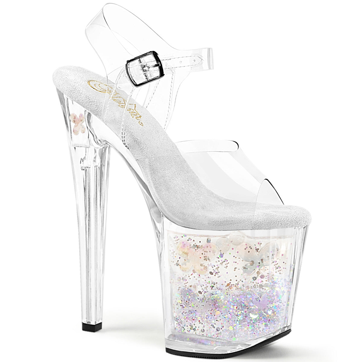 8" Heel, 3 3/4" PF Ankle Strap Sandal (Pleaser ENC708AQUA-02/C/C-S)