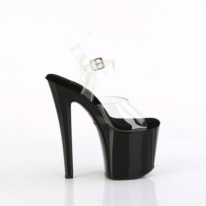 *8" Heel, 3 3/4" PF LED Illuminated Ankle Strap Sandal (Pleaser ENC708LT-C/C/B-SG)