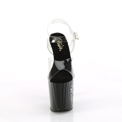*8" Heel, 3 3/4" PF LED Illuminated Ankle Strap Sandal (Pleaser ENC708LT-P/C/B-SG)