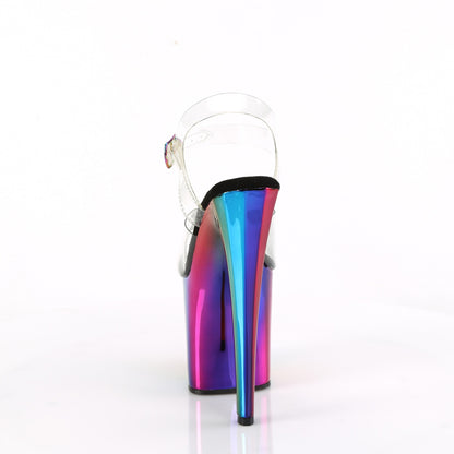 *8" Heel, 3 3/4" PF Ankle Strap Sandal (Pleaser ENC708RC/C/RBOWCH)