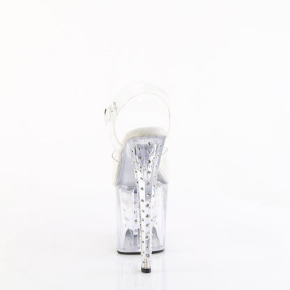 8" Heel, 3 3/4" PF Ankle Strap Sandal w/RS on PF Bottom (Pleaser ENC708RS/C/M)
