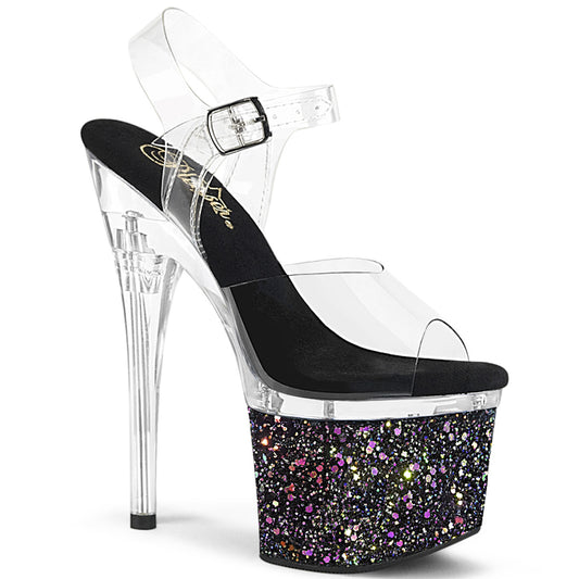 7" Heel, 3" PF Ankle Strap Sandal (Pleaser ESTM708LG/C/C-BG)
