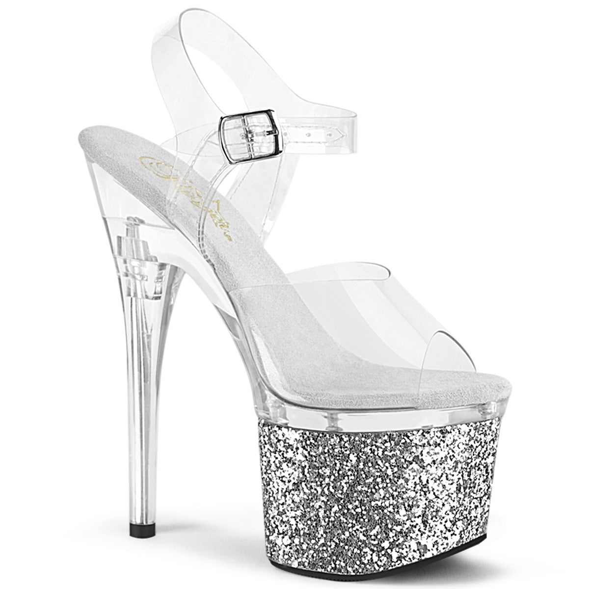 7" Heel, 3" PF Ankle Strap Sandal (Pleaser ESTM708LG/C/C-BG)