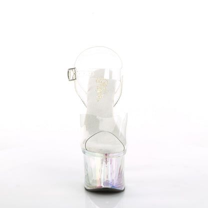 *7" Heel, 3" PF Ankle Strap Sandal (Pleaser ESTM708RBP/C/CHG)