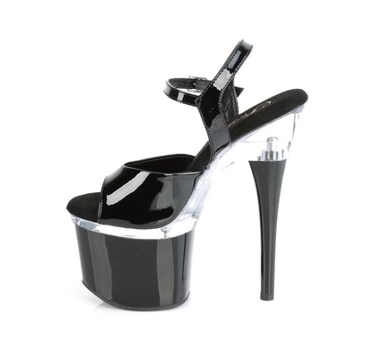7" Heel, 3" PF Ankle Strap Sandal (Pleaser ESTM709/B/C-B)