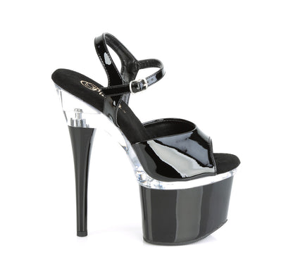 7" Heel, 3" PF Ankle Strap Sandal (Pleaser ESTM709/B/C-B)