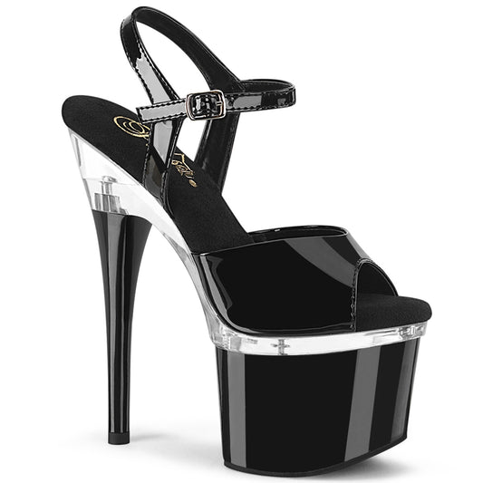 7" Heel, 3" PF Ankle Strap Sandal (Pleaser ESTM709/B/C-B)