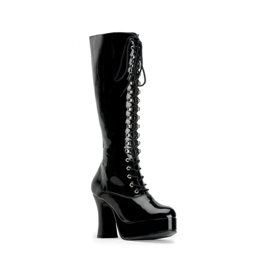 **4" Heel Platform Lace Up Boot, Chunky Heel (Funtasma EXO2020/B)