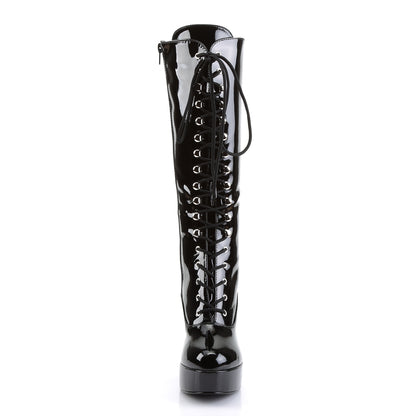**4" Heel Platform Lace Up Boot, Chunky Heel (Funtasma EXO2020/B)