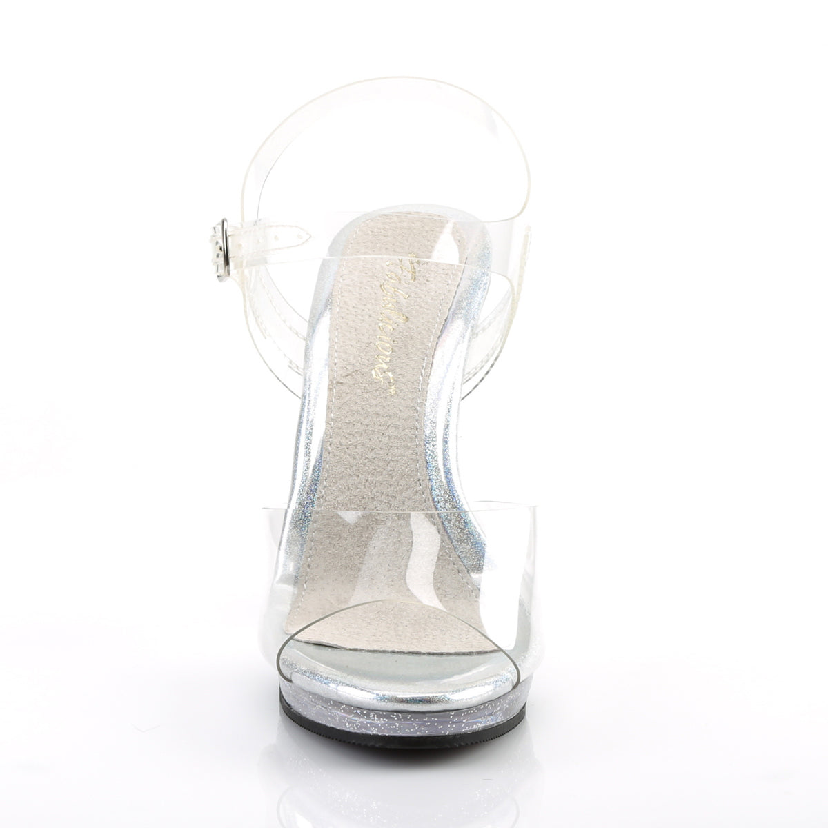 4 1/2" Heel, 1/2" PF Ankle Strap Sandal W/Mini Glitters (Fabulicious FLA408MG/C/M)