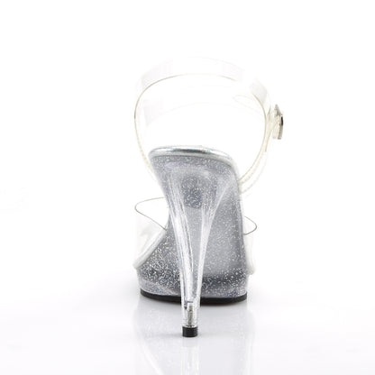 4 1/2" Heel, 1/2" PF Ankle Strap Sandal W/Mini Glitters (Fabulicious FLA408MG/C/M)