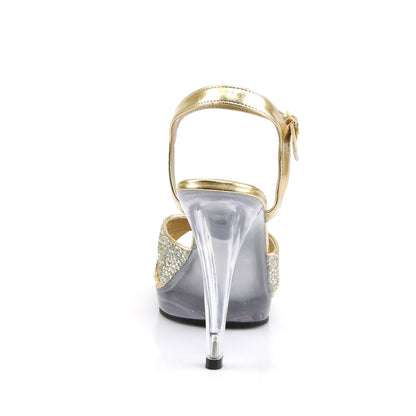 4 1/2" Heel, 1/2" PF Criss Cross Ankle Strap Sandal (Fabulicious FLA419G/G/C)