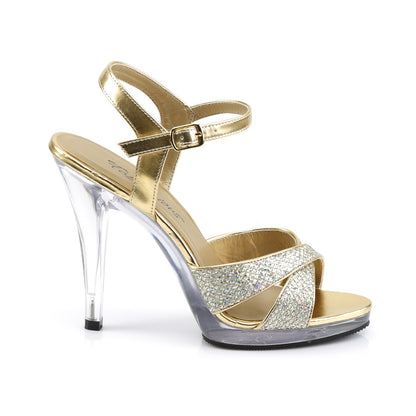 4 1/2" Heel, 1/2" PF Criss Cross Ankle Strap Sandal (Fabulicious FLA419G/G/C)