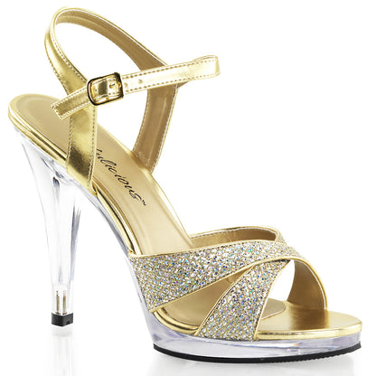 4 1/2" Heel, 1/2" PF Criss Cross Ankle Strap Sandal (Fabulicious FLA419G/G/C)