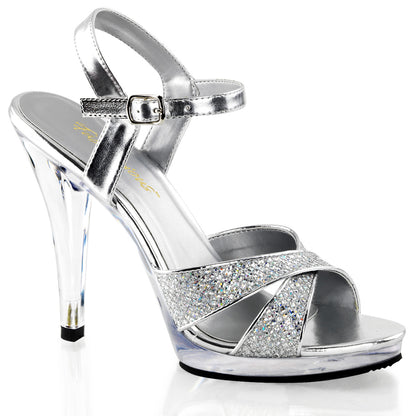 4 1/2" Heel, 1/2" PF Criss Cross Ankle Strap Sandal (Fabulicious FLA419G/G/C)