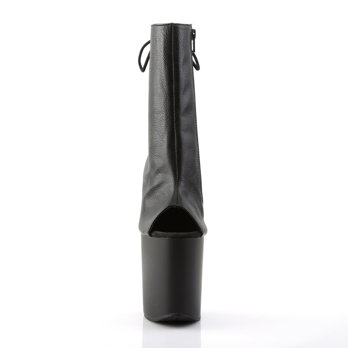 8" Heel, 4" PF Open Toe/Heel Ankle Boot, Side Zip (Pleaser FLAM1018/B/M)